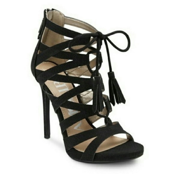Sam & Libby Shoes - Sam&Libby Black Lace Up Heels 6